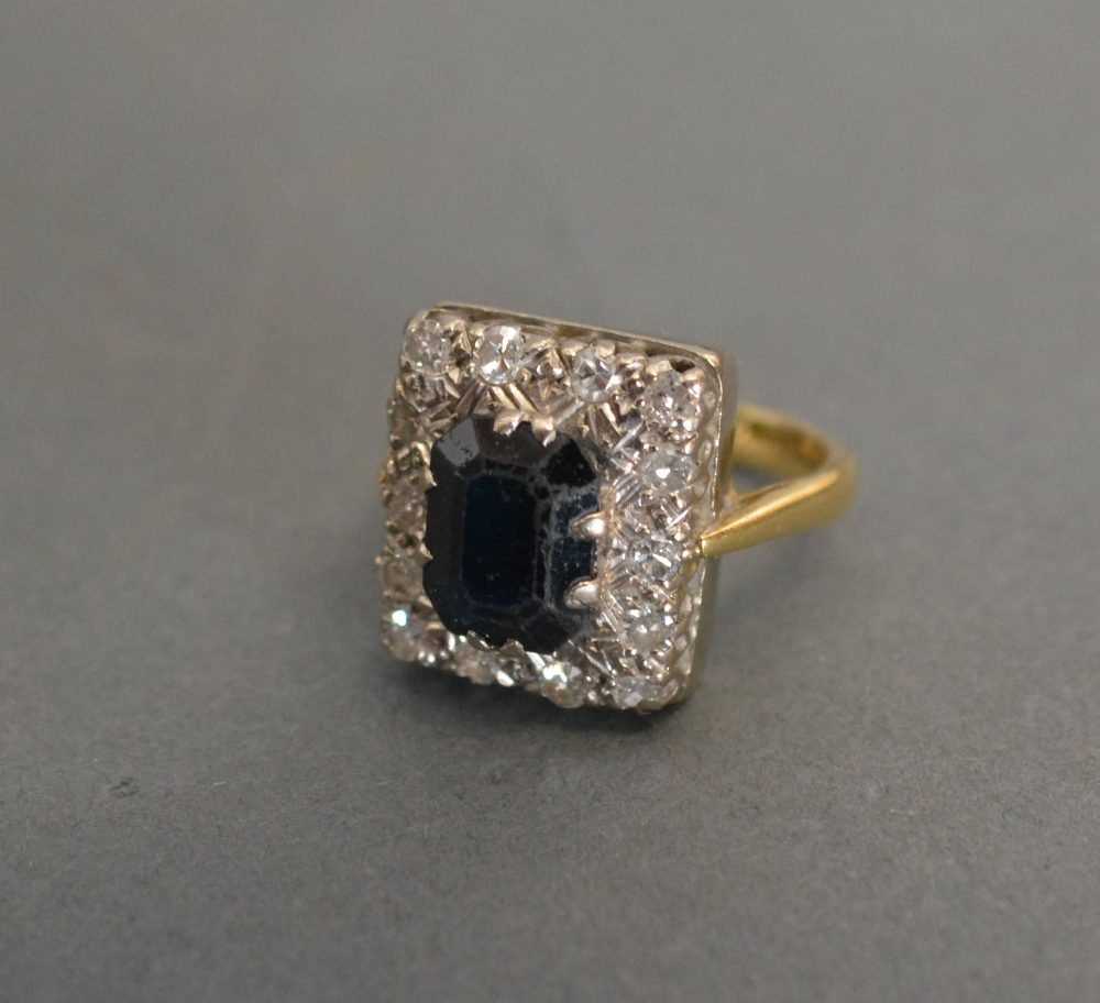 An 18ct Yellow Gold Sapphire and Diamond