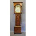 A George III Oak Long Case Clock, the re