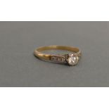 An 18ct Yellow Gold Solitaire Diamond Ri