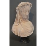 A Reconstituted Marble Bust 'The Veiled