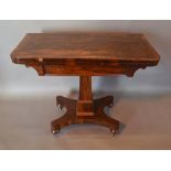 A William IV Rosewood Card Table, the hi