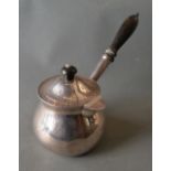 A George II Silver Brandy Warmer with Turned Ebonised Handle, London 1737,