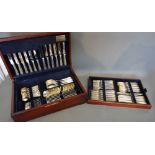 A Silver Canteen of Cutlery, twelve place setting comprising twelve dinner forks,
