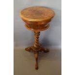 A Victorian Burr Walnut Teapoy,