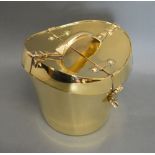 A Brass Ice Bucket in the form of a Hat Box,