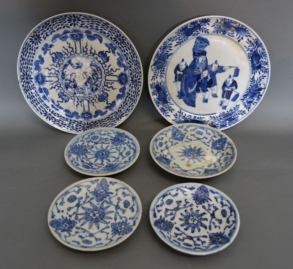 Two Chinese 19th Century Underglaze Blue Decorated Plates,