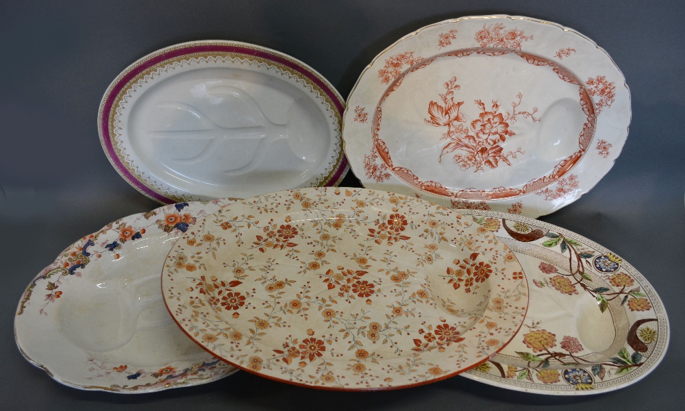 A Booths Large 19th Century Meat Platter together with eight other similar meat platters