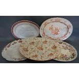 A Booths Large 19th Century Meat Platter together with eight other similar meat platters