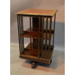 An Edwardian Mahogany Satinwood Crossbanded Revolving Bookcase,