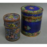 A 19th Century Cloisonne Cylindrical Covered Box,