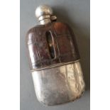 A Sheffield Silver and Leather Hip Flask,