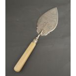 An Edwardian Silver Presentation Trowel of Shaped Outline with Engraved Decoration, Sheffield 1901,