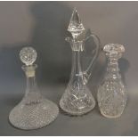 A Cut Glass Decanter with Stopper,