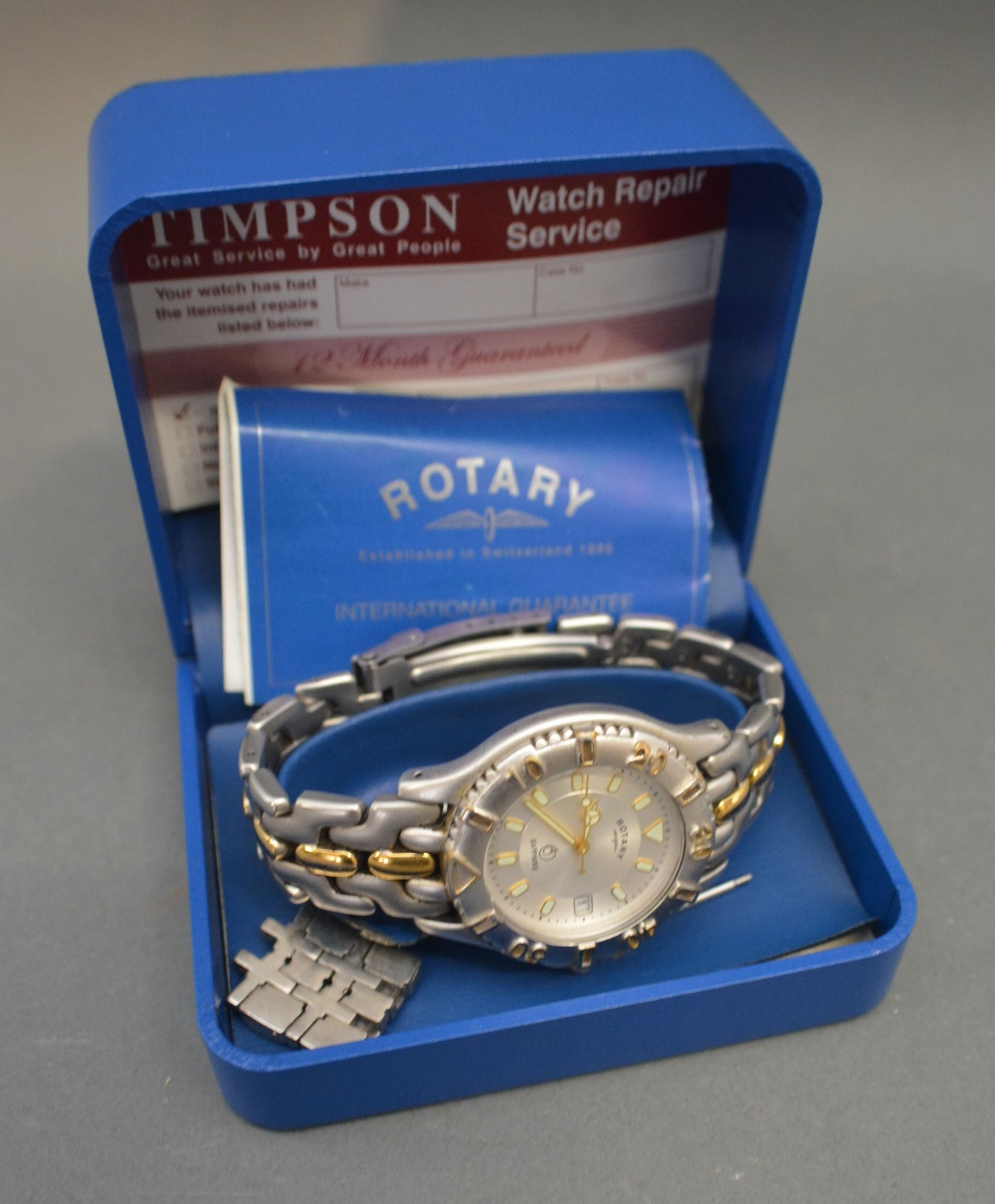 A Rotary Stainless Steel Cased Gentleman's Wrist Watch with original box