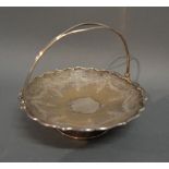 A Chinese Silver Comport marked Zeesung Sterling with Swing Handle, 15 cms diameter, 6.