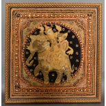 A Oriental Silk Work Picture in the form of a Figure upon an Elephant,