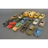 A Dinky Toys Sunbeam Talbot together with a collection of other Dinky Toys to include two caravans