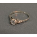 A Platinum Diamond Solitaire Ring, the c