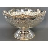 A Large Silver Plated Punch Bowl with em