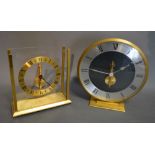 A Jaeger Le Coultre Table Clock with Inline Movement, 18 cms diameter,