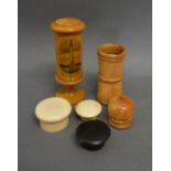 A Mauchline Ware String Box, together wi
