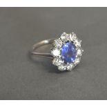 An 18ct White Gold Sapphire and Diamond