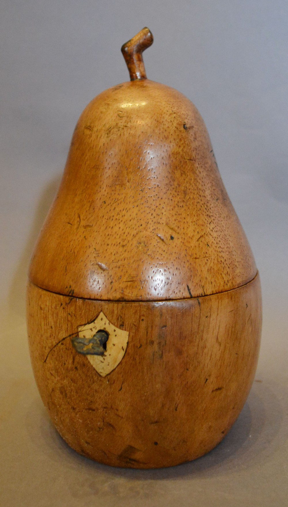 A Tea Caddy in the form of a Pear with Key,
