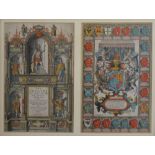 A 17th Century Title Page and Achievement Page by John Speed, 38 x 25 cms each page,