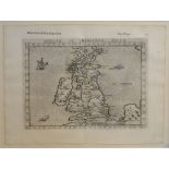 A 16th Century Map of Great Britain Ptolemy C Venice, dated 1599 published by Ruscelli-Rosaccio,