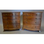 A Pair of 20th Century Miniature Bow Fronted Chests,