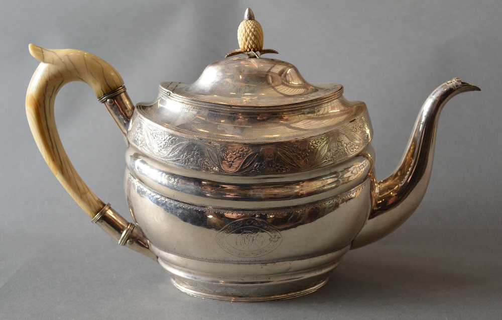 A George III Irish Silver Teapot by John Whelpley, Cork,