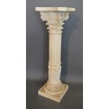 A 20th Century Torchere of Corinthian Form, decorated in relief with classical figures,