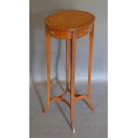 An Edwardian Sheraton Revival Satinwood and Painted Occasional Table,