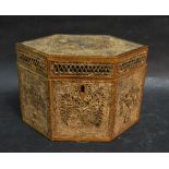 A George III Rolled Paper Hexagonal Tea Caddy