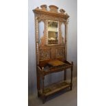 A Victorian Carved Oak Hall Stand,