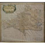 A 17th Century Coloured Map of Dorsetshire by Robert Morden,