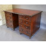 A 19th Century Mahogany Twin Pedestal Desk,