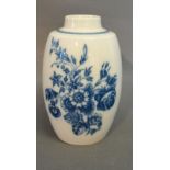 An 18th Century Caughley Tea Canister of Oviform,