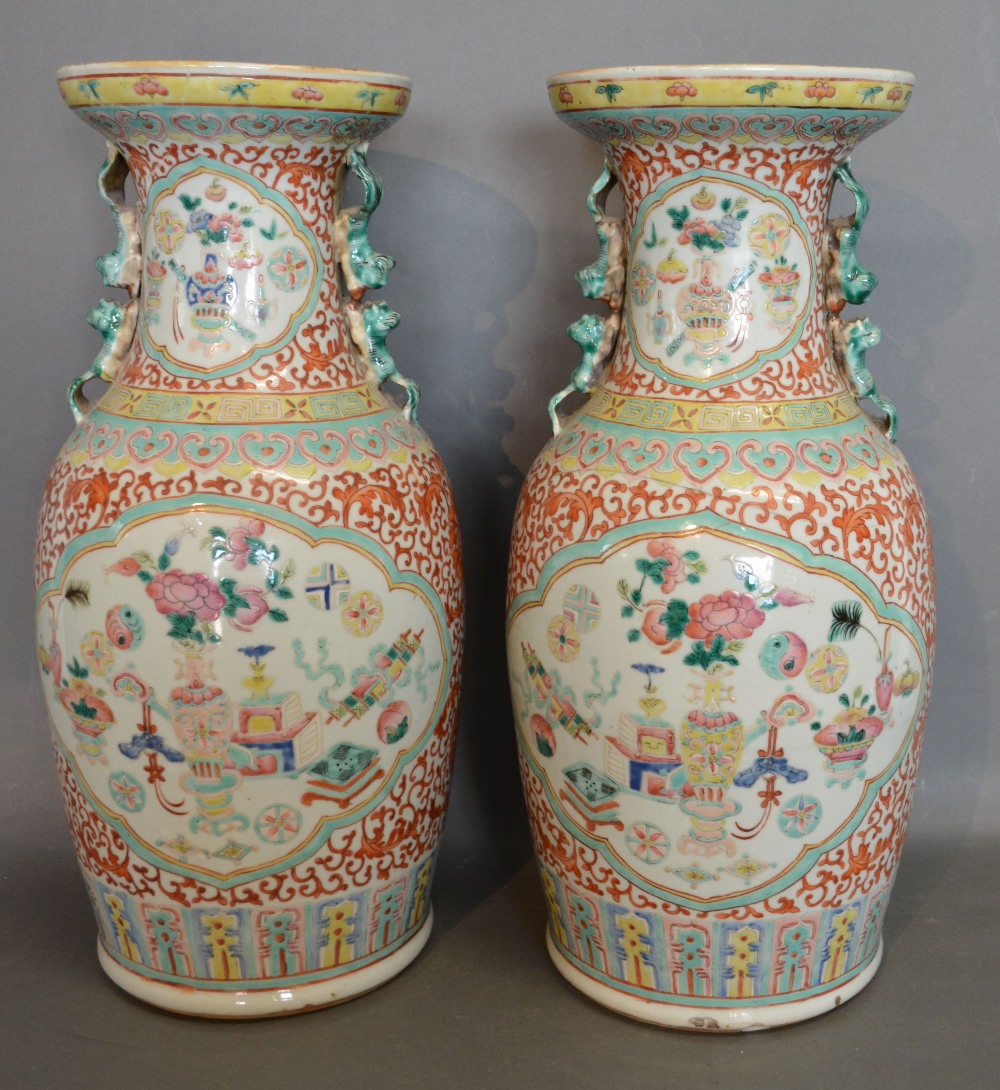 A Pair of 19th Century Chinese Large Vases, - Image 2 of 6