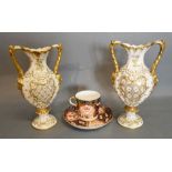 A Pair of 19th Century Davenport Two Handled Vases,