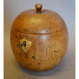 A Tea Caddy in the form of an Apple with Key,