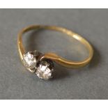 An 18ct Yellow Gold Diamond Crossover Ring,