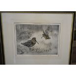 Henry Wilkinson, 1914 onwards, England WOODCOCK IN A LANDSCAPE Limited edition number 16 from 150,