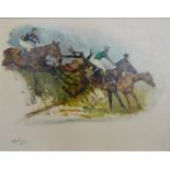 Michael Lyne, 1912 - 1989, England 1972 GRAND NATIONAL STUDY Signed, oil on canvas, 49 x 59 cms,