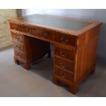 A Reproduction Twin Pedestal Desk,