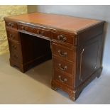 A Reproduction Mahogany Twin Pedestal Desk,