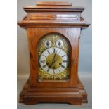 A 19th Century Oak Cased Large Bracket Clock,