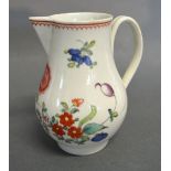 An 18th Century Liverpool Sparrow Beak Jug, hand painted with summer flowers, circa 1770,