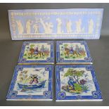 A Jasper Ware Style Tile decorated in relief with Classical Figures,