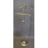 A Silver Plated Valet Stand, with circular pedestal base,